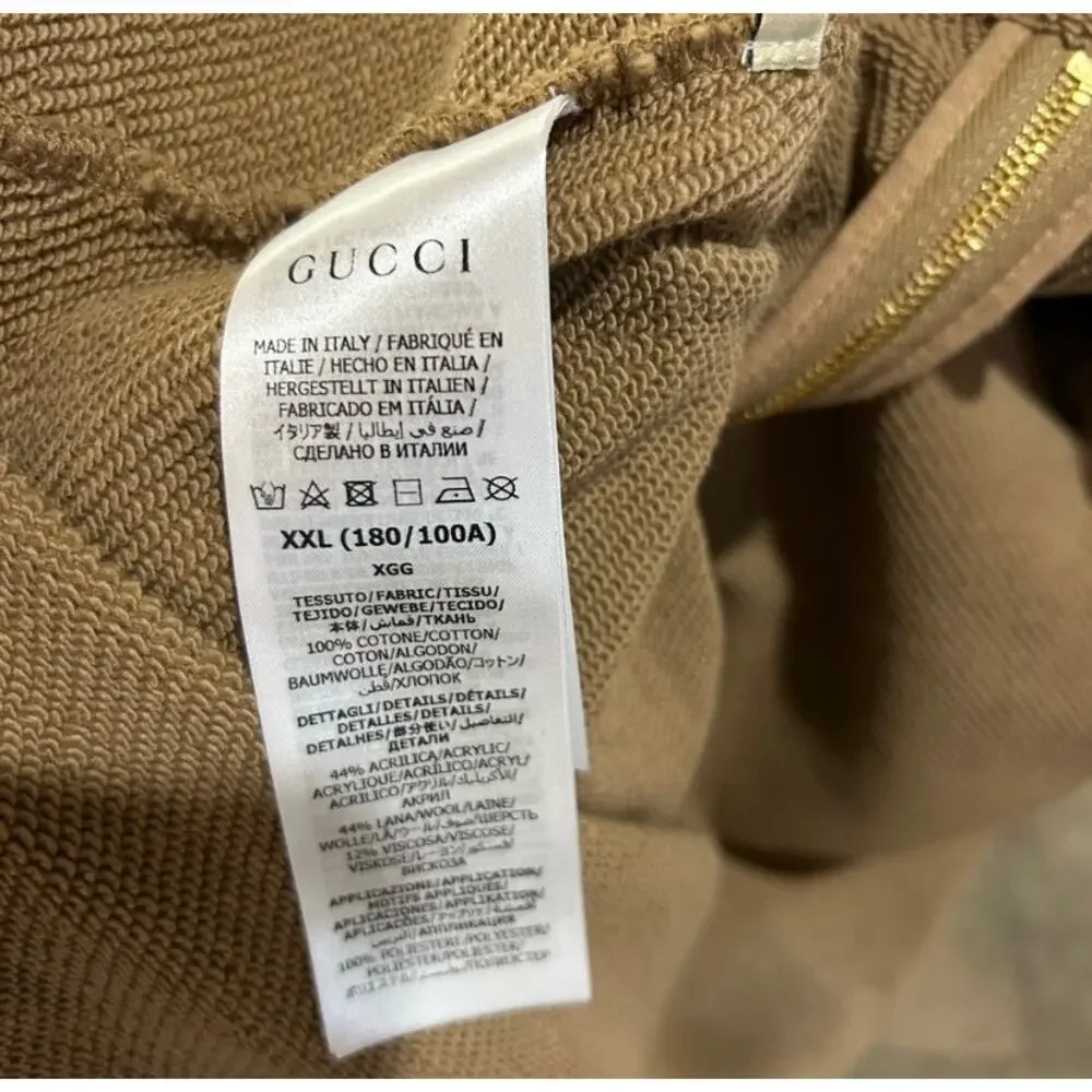 Men's Gucci web striped half zip cotton hoodie size XXL made in Italy NWT